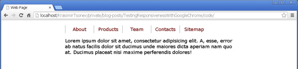 Testing responsiveness with Chrome